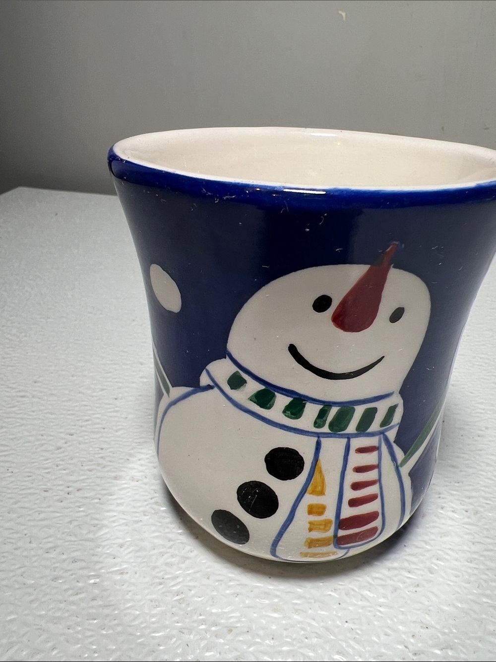 Vintage Gibson Snowtime Snowman Mug with sticker on the bottom